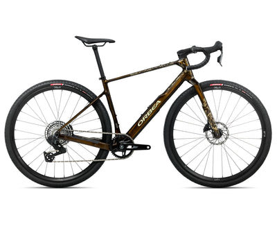 2026 Orbea Terra M31E Team 1X Gravel Bike In Caramel Carbon View