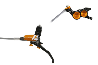 Hope Tech 4 V4 - No Rotor - Black/Orange - Braided