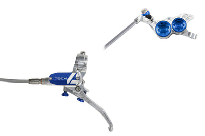 Hope Tech 4 V4 - No Rotor - Silver/Blue Braided