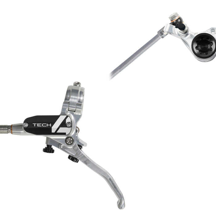 Hope Tech 4 V4 - No Rotor - Silver/Black Braided