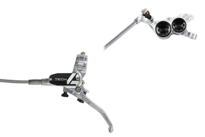 Hope Tech 4 V4 - No Rotor - Silver/Black Braided