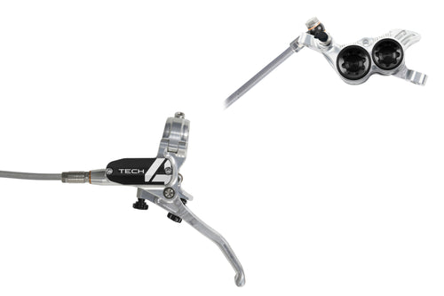 Hope Tech 4 V4 - No Rotor - Silver/Black Braided