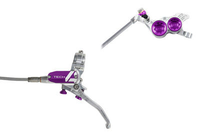 Hope Tech 4 V4 - No Rotor - Silver/Purple Braided