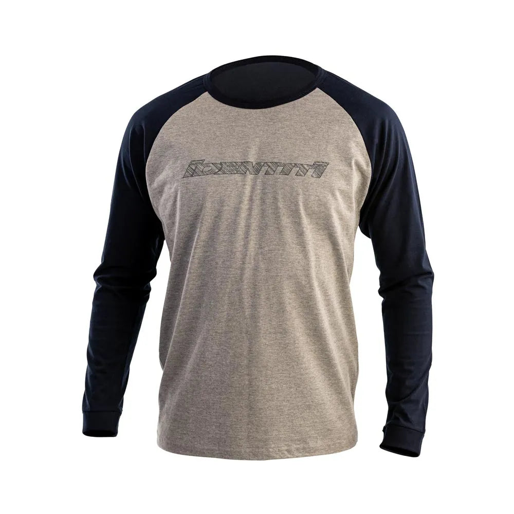 Identiti Scratch Logo Raglan Long Sleeve T-Shirt Navy and Grey