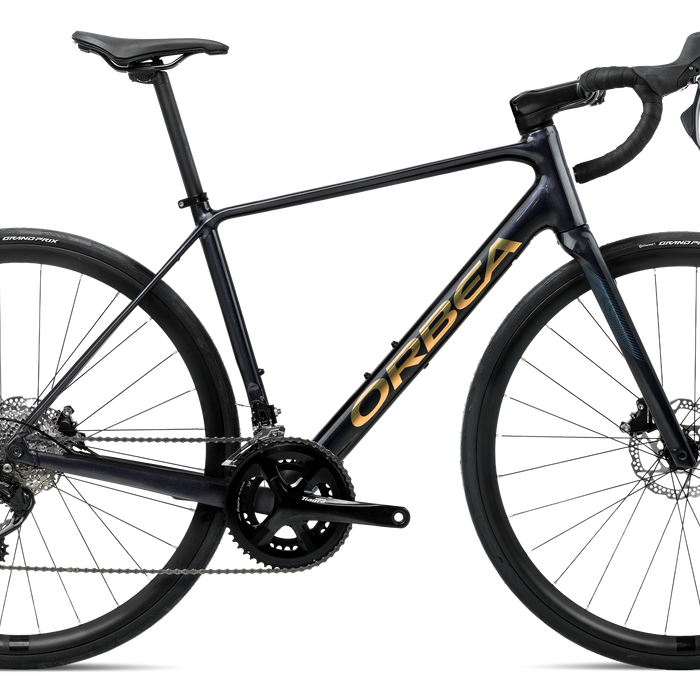 Orbea AVANT H40 Road Bike in Diamond Black-Titan Gold (Gloss), side view