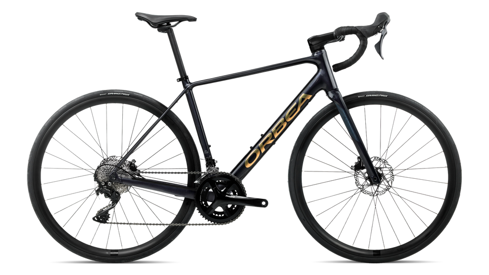 Orbea AVANT H40 Road Bike in Diamond Black-Titan Gold (Gloss), side view