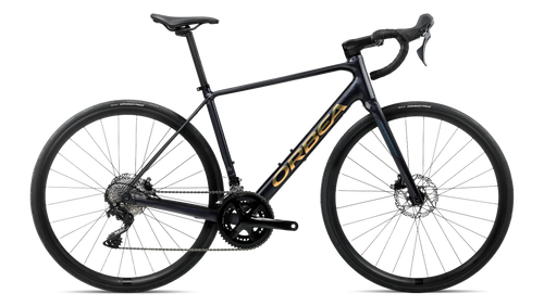 Orbea AVANT H40 Road Bike in Diamond Black-Titan Gold (Gloss), side view