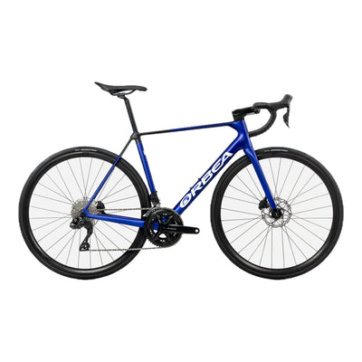 Orbea ORCA M30i Road Bike in Cobalt Blue - Carbon Raw (Matt), side view