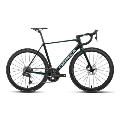 Orbea ORCA M20i TEAM Road Bike in Escape Green - Carbon View Matt, side view
