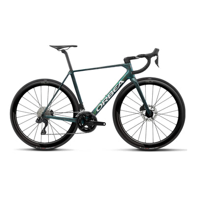 Orbea ORCA M30i LTD PWR Road Bike in Escape Green - Carbon View Matt, side view