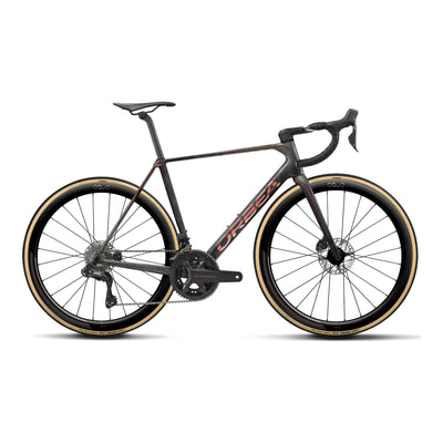 Orbea ORCA M20i LTD PWR Road Bike in Diamond Carbon View - Sunset Carbon View (Matt), side view