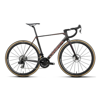 Orbea ORCA M21e LTD PWR Road Bike in Diamond Carbon View - Sunset Carbon View (Matt), side view