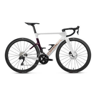 Orbea ORCA AERO M30i LTD Road Bike in Golden Off White - Sunset (Gloss), side view
