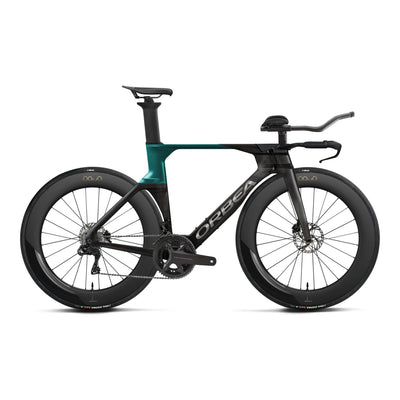 Orbea ORDU M20I LTD Road Bike in Diamond Carbon View (Matt) - Evasion Green (Gloss), side view