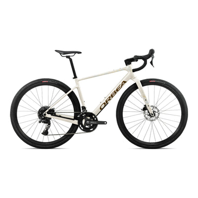 Orbea TERRA H50 Road Bike in Ivory White - Metallic Olive Green (Gloss), side view