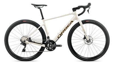Orbea TERRA H40 Road Bike in Ivory White - Metallic Olive Green (Gloss), side view