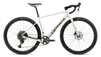 Orbea TERRA H40 1X Road Bike in Ivory White - Metallic Olive Green (Gloss), side view