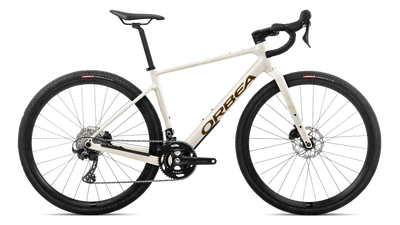 Orbea TERRA H30 Road Bike in Ivory White - Metallic Olive Green (Gloss), side view
