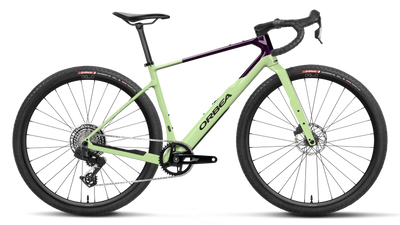 Orbea TERRA M31eTEAM 1X Road Bike in Acid Gum - Fantasy Purple Carbon View (Gloss), side view