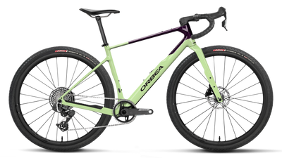 Orbea TERRA M21eTEAM 1X Road Bike in Acid Gum - Fantasy Purple Carbon View (Gloss), side view