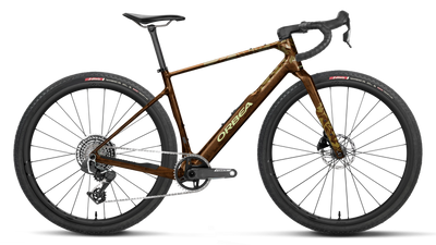 Orbea TERRA M21eTEAM 1X Road Bike in Caramel Carbon View (Gloss), side view