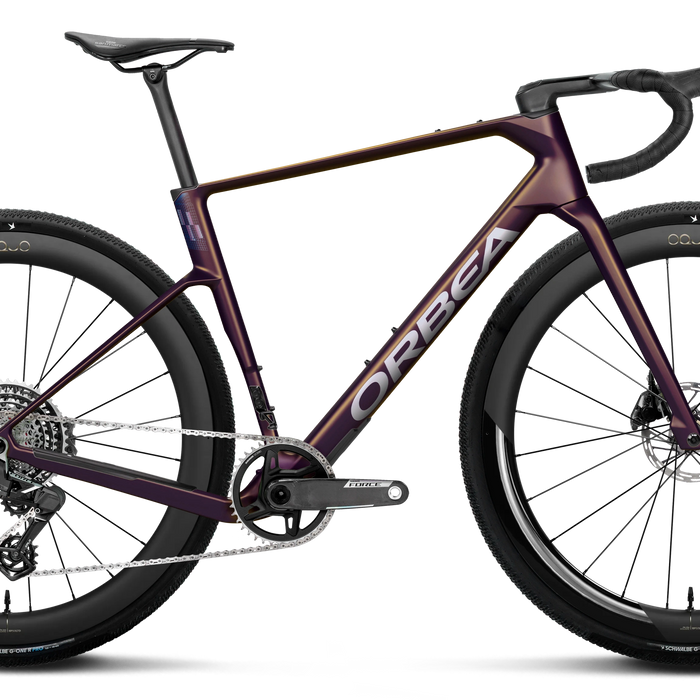 Orbea TERRA RACE M21eLTD 1X Road Bike in Sunset Carbon View (Matt), side view