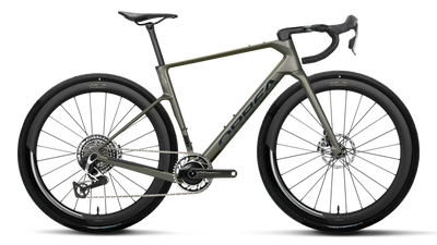 Orbea TERRA RACE M11eLTD 1X PWR Road Bike in Spaceship Green (Matt), side view