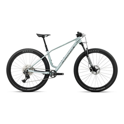 Orbea ALMA H20 Mountain Bike in Frozen Concrete - Titanium (Gloss), side view