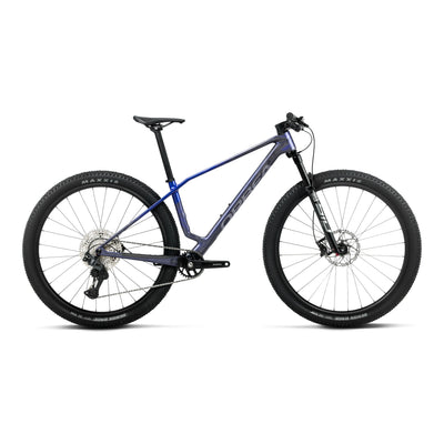 Orbea ALMA M30 Mountain Bike in Noctiluca Carbon View - Cobalt Blue (Gloss), side view