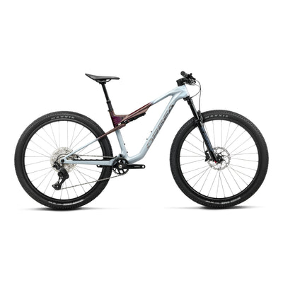 Orbea OIZ M30 Mountain Bike in Frozen Concrete - Sunset Carbon View (Matt), side view