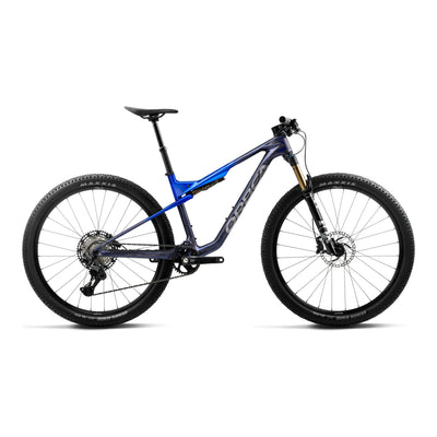 Orbea OIZ M20 Mountain Bike in Noctiluca Carbon View - Cobalt Blue (Gloss), side view