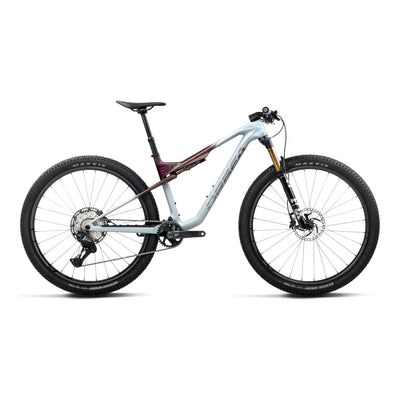 Orbea OIZ M10 Mountain Bike in Frozen Concrete - Sunset Carbon View (Matt), side view