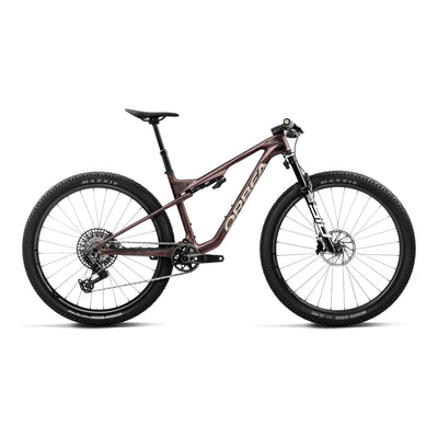 Orbea OIZ M10 AXS Mountain Bike in Burning Ashes C. View (Matt) - Ivory White (Gloss), side view