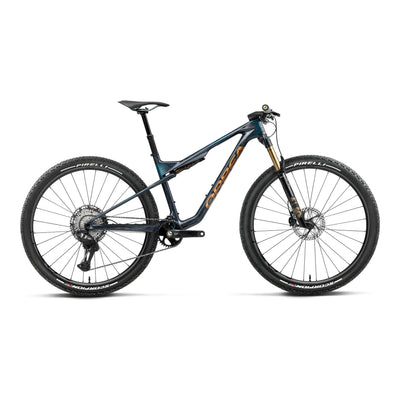 Orbea OIZ M-PRO Mountain Bike in Fuel Carbon View - Titan Gold (Gloss), side view