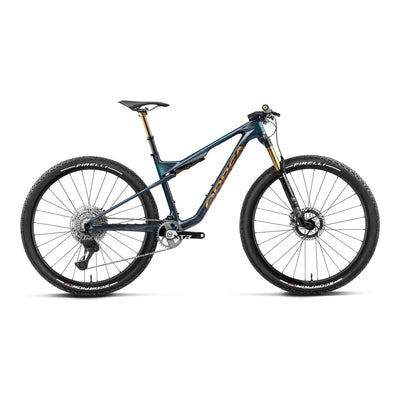 Orbea OIZ M-TEAM FACTORY Mountain Bike in Fuel Carbon View - Titan Gold (Gloss), side view