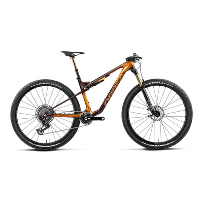Orbea OIZ M-LTD Mountain Bike in Caramel Carbon View - Leo Orange (Gloss), side view
