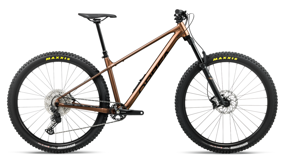 Orbea LAUFEY H10 Mountain Bike in Metallic Cinnamon (Matt) - Black (Gloss), side view