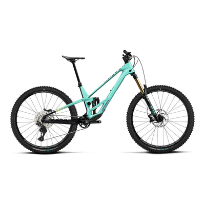 Orbea RALLON E10 Mountain Bike in Aloha Green - Fantasy Purple Carbon View (Gloss), side view