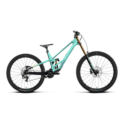 Orbea RALLON 450 D-LTD Mountain Bike in Aloha Green - Fantasy Purple Carbon View (Gloss), side view