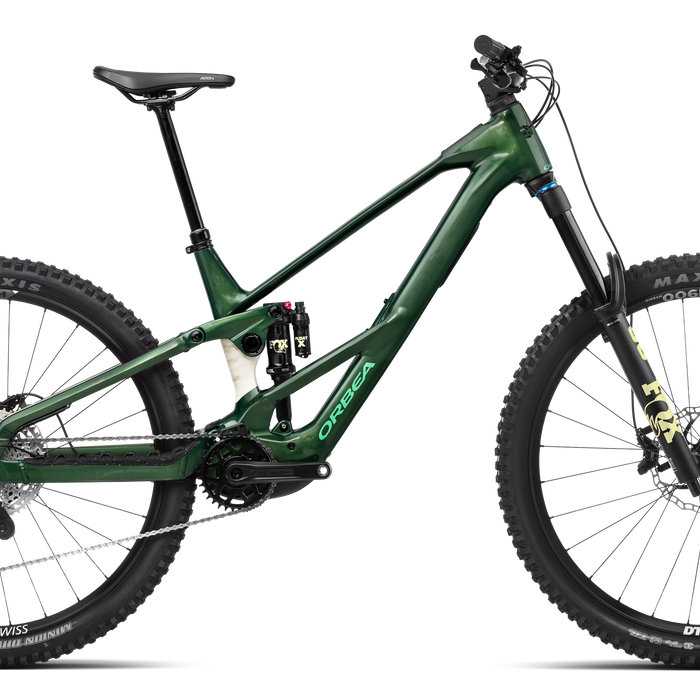 Orbea WILD LT H10 Mountain Bike in Racing Reen - White Cream (Gloss), side view