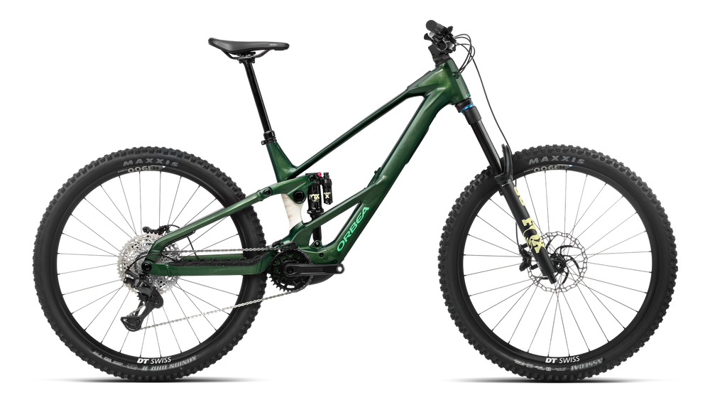 Orbea WILD LT H10 Mountain Bike in Racing Reen - White Cream (Gloss), side view