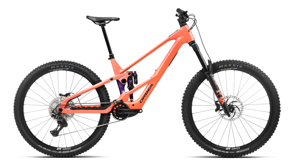 Orbea WILD LT H10 Mountain Bike in Wild Orange -Royal Plum (Gloss), side view