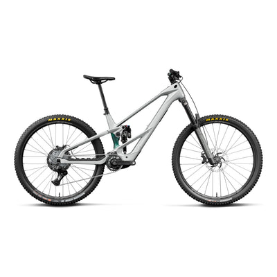 Orbea WILD LT M20 Mountain Bike in Smooth Silver (Matt) - Escape Green C. View (Gloss), side view