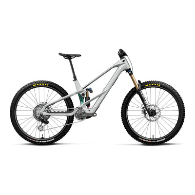 Orbea WILD LT M-LTD RS Mountain Bike in Smooth Silver (Matt) - Escape Green C. View (Gloss), side view