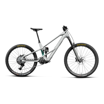Orbea WILD LT M20 MULLET Mountain Bike in Smooth Silver (Matt) - Escape Green C. View (Gloss), side view