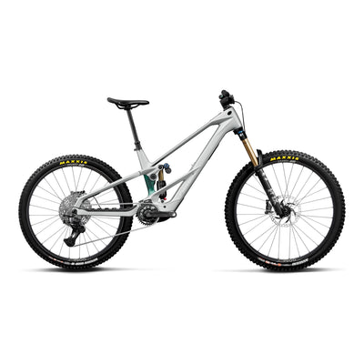 Orbea WILD LT M10 MULLET Mountain Bike in Smooth Silver (Matt) - Escape Green C. View (Gloss), side view