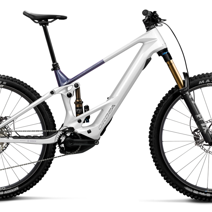 Orbea WILD TR M10 Mountain Bike in White Chic - Tanzanite Evo C. View (Gloss), side view