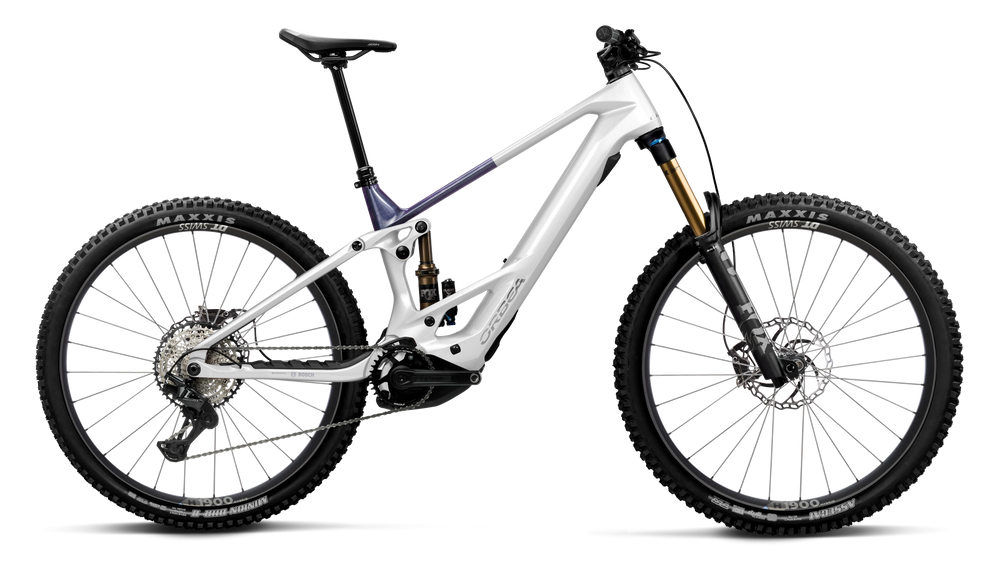 Orbea WILD TR M10 Mountain Bike in White Chic - Tanzanite Evo C. View (Gloss), side view
