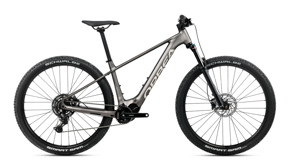 Orbea URRUN 30 Mountain Bike in Magnetic Bronze (Matt) - Silver (Gloss), side view