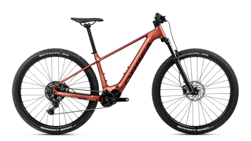 Orbea URRUN 30 Mountain Bike in Mars Red (Matt) - Cosmic Bronze (Gloss), side view